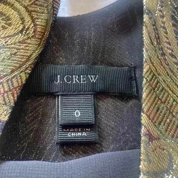 J Crew Cate paisley metallic silk blend tank - Picture 2 of 7